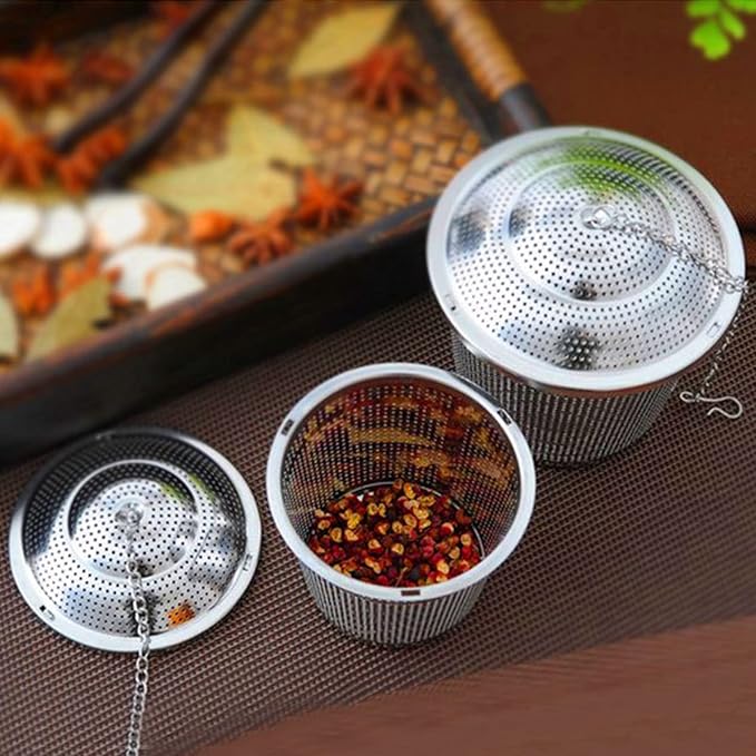 Numola Loose Leaf Tea Infuser Set, Reusable Stainless Steel Tea Balls, Fine Mesh Tea Strainers for Loose Tea with Scoop and Drip Trays