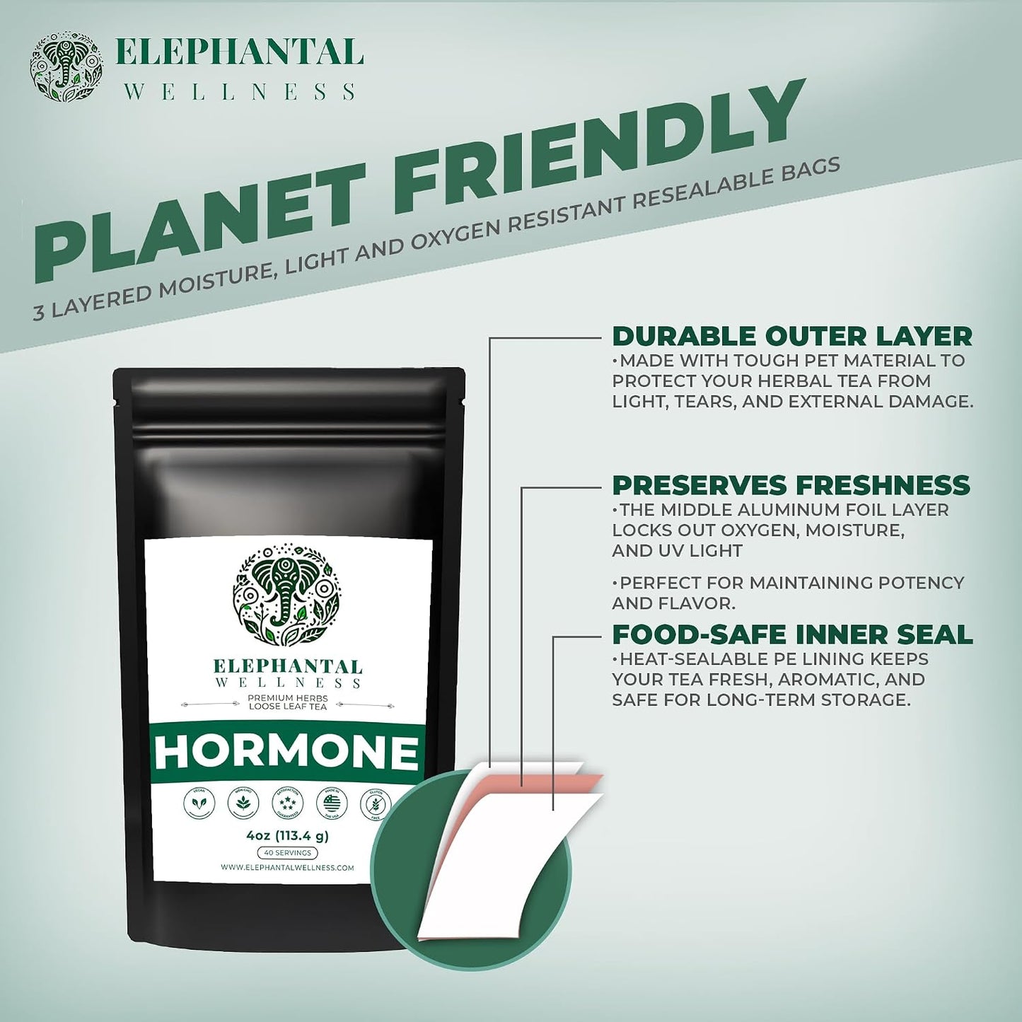 Hormone Support Herbal Tea for Women – Ashwagandha, Vitex, Dong Quai, Shatavari &amp; Raspberry Leaf – Supports Balance, Calm &amp; Daily Wellness – Caffeine-Free, Non-GMO Loose Leaf Tea, 4oz (40 Servings)