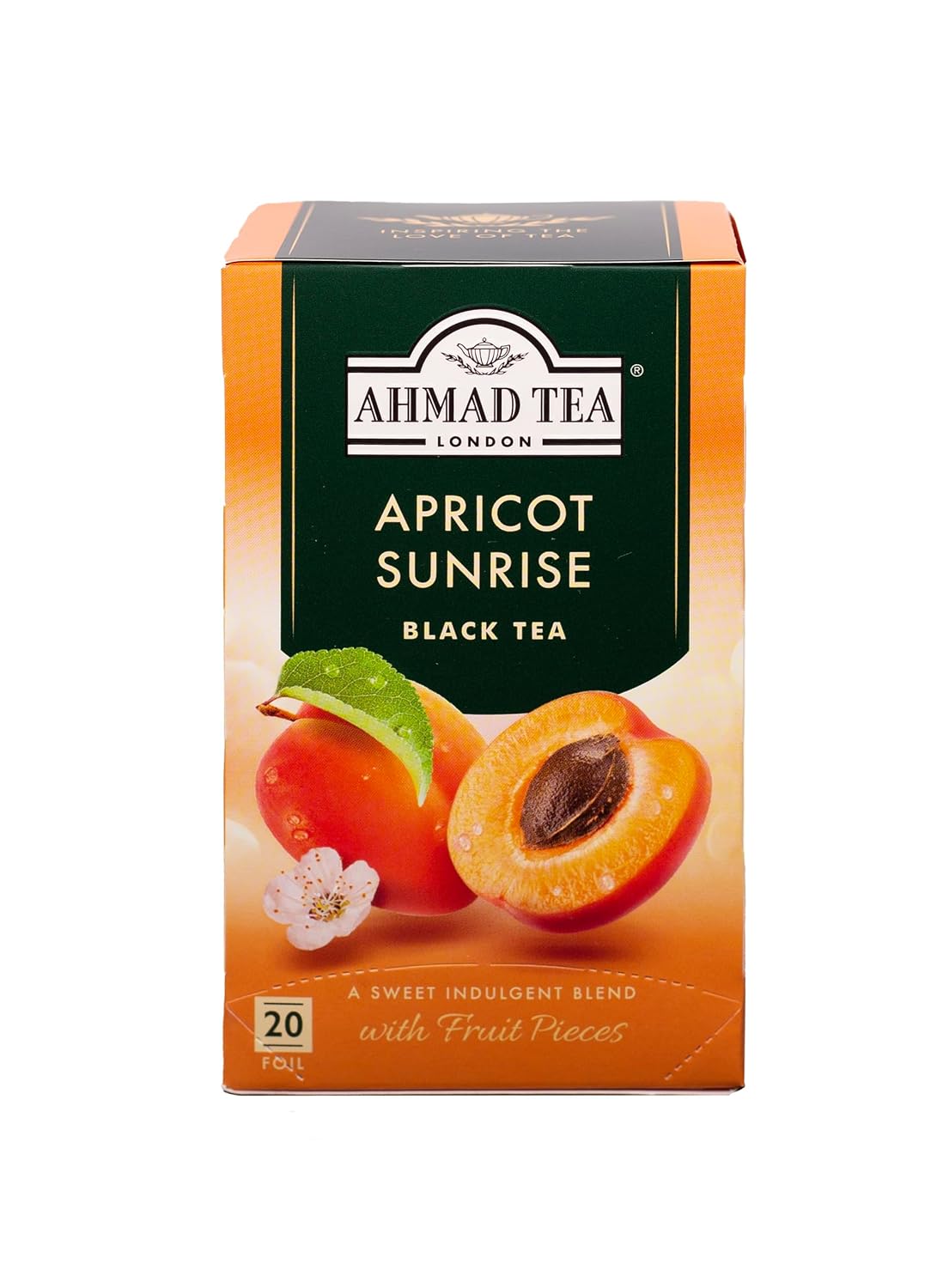 Ahmad Tea Apricot Sunrise Black Tea, 20 Count, Pack of 6