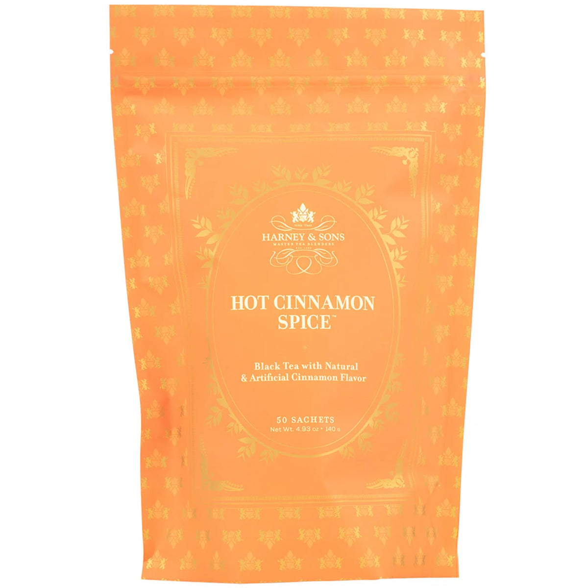 Harney & Sons Hot Cinnamon Spice Black Tea Sachets, 50 Count