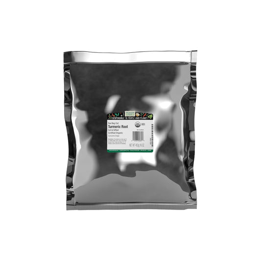Frontier Co-op Organic Turmeric Root (Tea Bag Cut) Cut and Sifted, 16 Oz, Bulk Bag, Kosher Certified - For Pickling Brines and Brewed Tea