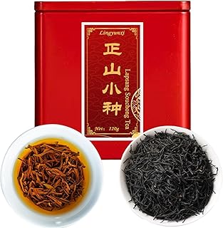 Lingyunxi Lapsang Souchong Tea Black Tea Loose Leaf Wuyi Mountain Chinese Tea|Non-Smoky Honey Floral Sweet Mellow Taste|No Bitter| Picked in Spring| Fully Fermented Tea 4.23oz/120g 正山小种 红茶 蜜香 非烟熏