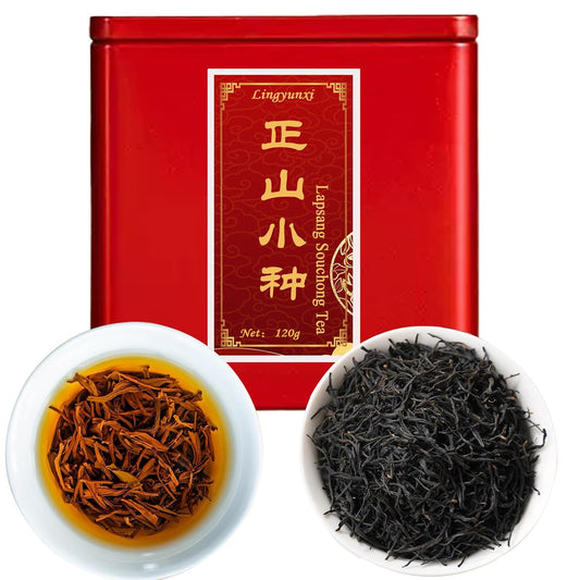 Lingyunxi Lapsang Souchong Tea Black Tea Loose Leaf Wuyi Mountain Chinese Tea|Non-Smoky Honey Floral Sweet Mellow Taste|No Bitter| Picked in Spring| Fully Fermented Tea 4.23oz/120g 正山小种 红茶 蜜香 非烟熏