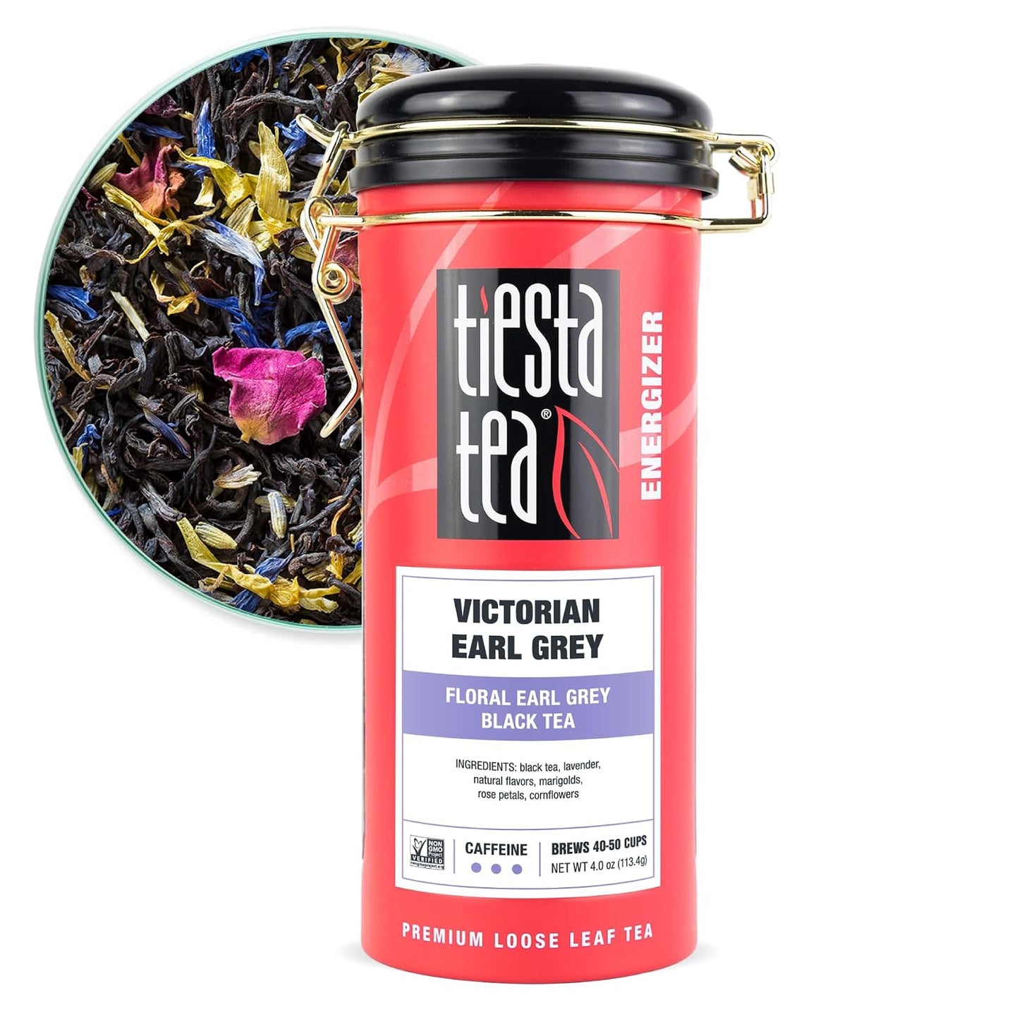 Tiesta Tea - Victorian Earl Grey, Loose Leaf, Floral Earl Grey Black Tea | Premium High Caffeinated Black Drink, Make Hot or Iced, Brews Up to 50 Cups, 4oz Refillable Tin