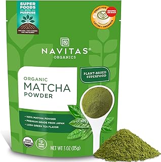Navitas Organics Matcha Powder – For Tea, Lattes, Smoothies, Desserts & More – Energy & Antioxidants – Premium Culinary Grade – USDA Organic, Non GMO, Gluten Free, Kosher, Vegan (3oz. Bag 85 Servings)
