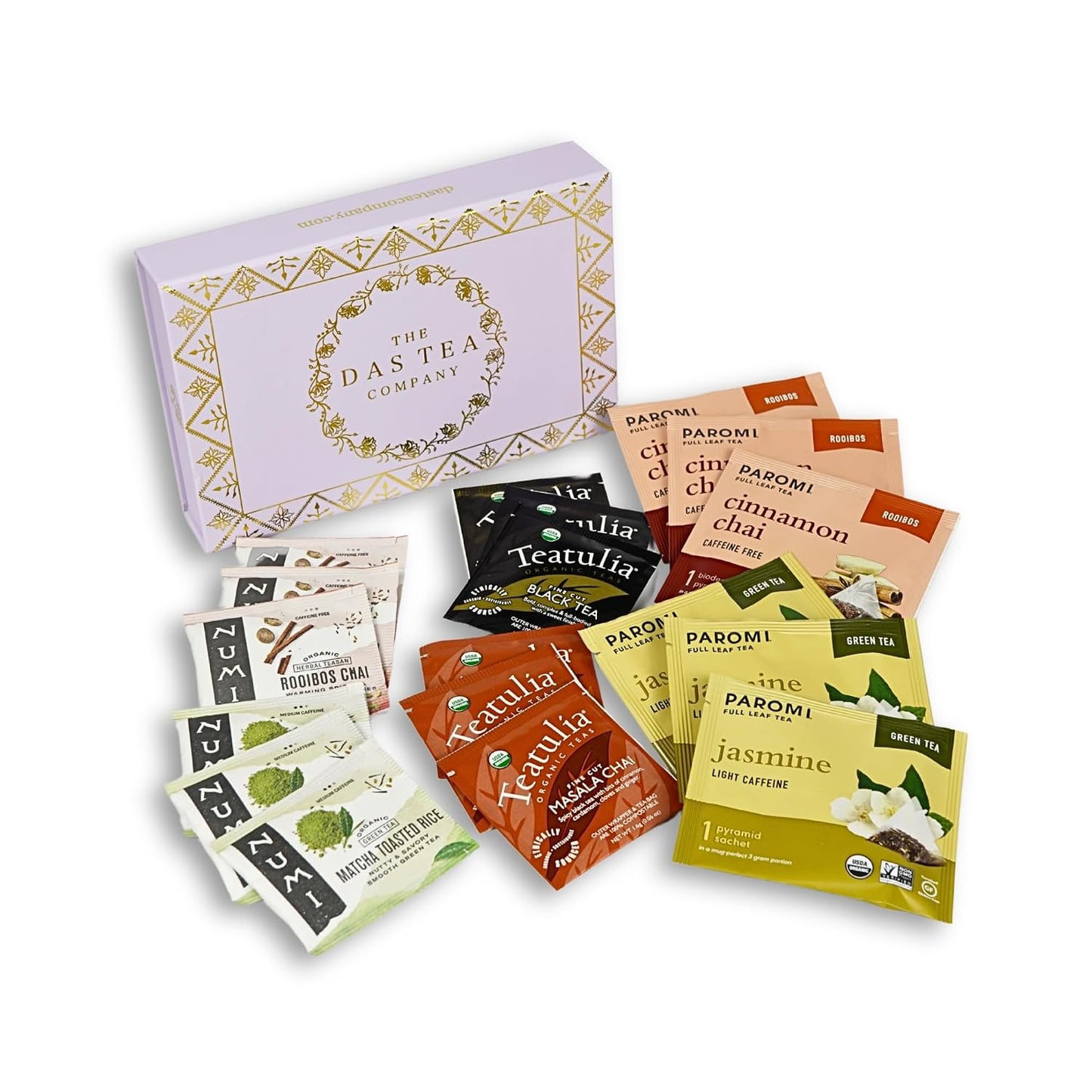 Tea Sampler Gift Set - Productivity Pack - 18 Assorted Organic Tea Bags - Supports Focus, Energy, Concentration, and Overall Wellness - Black, Chai