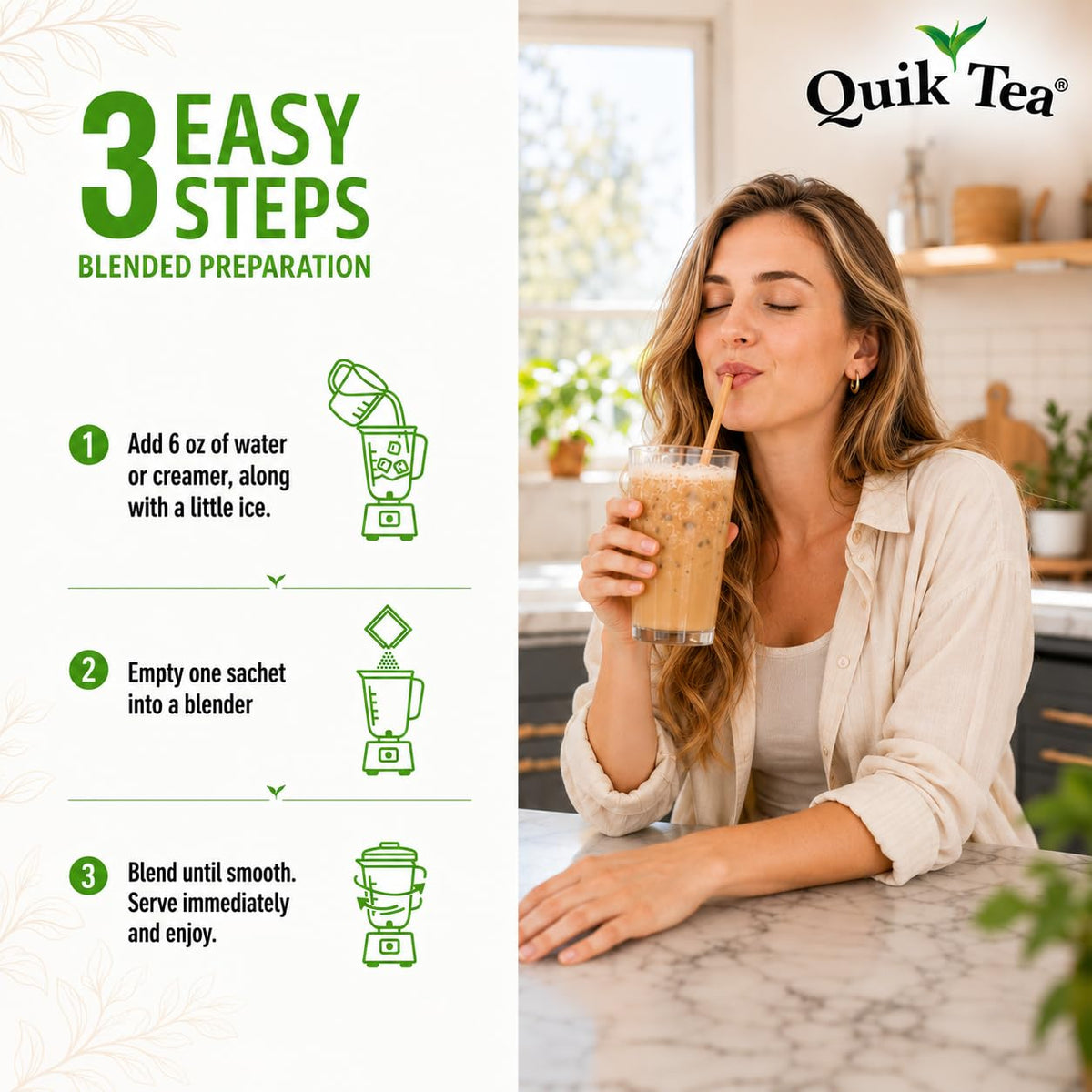 QuikTea Vegan Instant Chai Tea Latte Mix, Masala, Unsweetened, 10 Sachets