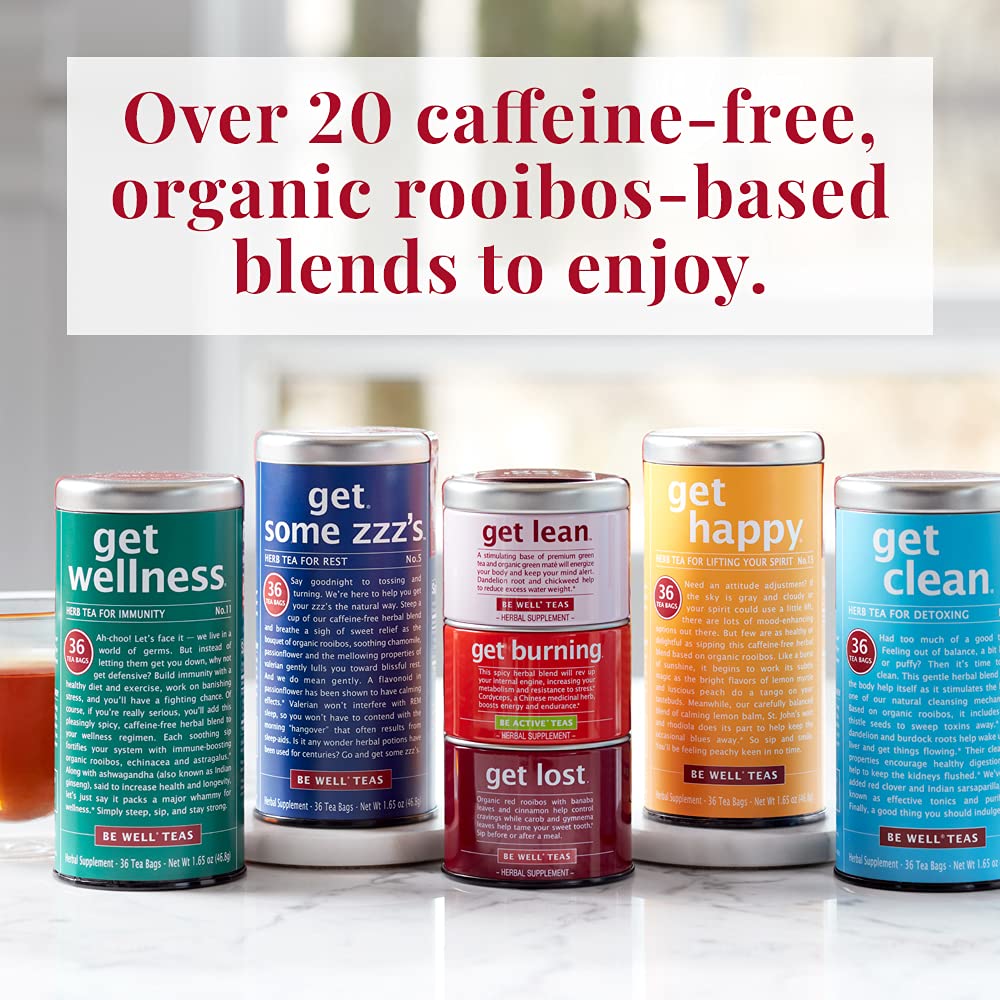 The Republic of Tea Be Well Get Some Zzz's No. 5 Herbal Tea, 36 Count | Caffeine Free. Suitable for day or evening sipping. Mellow and rounded with notes of cool mint and lively citrus.