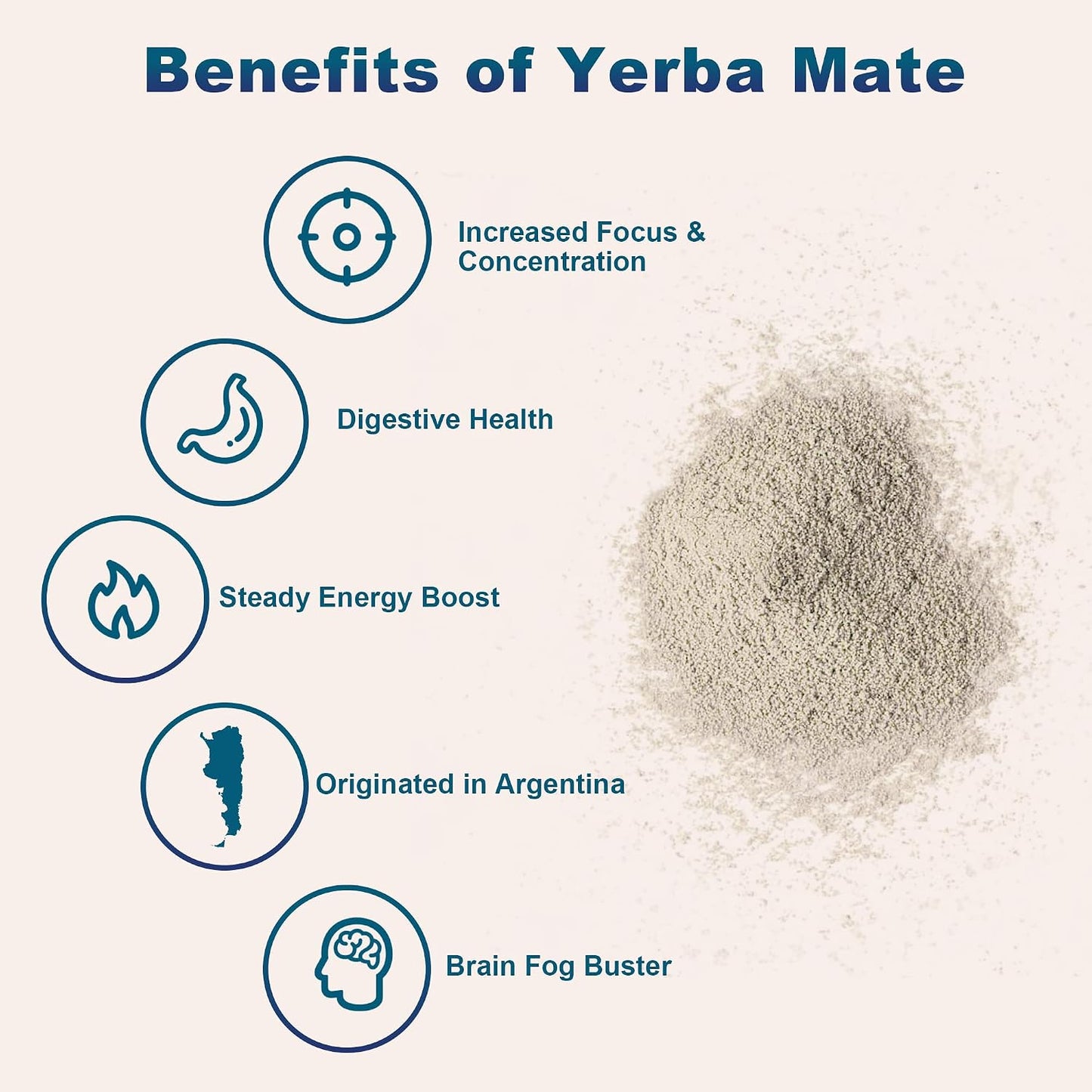 THEANECHO Yerba Mate Tea Powder, Peach Mango, Low Sugar, 30 Servings | Yerba mate tea powder with 2g sugar, lion's mane, L-theanine, prebiotic and probiotic blend