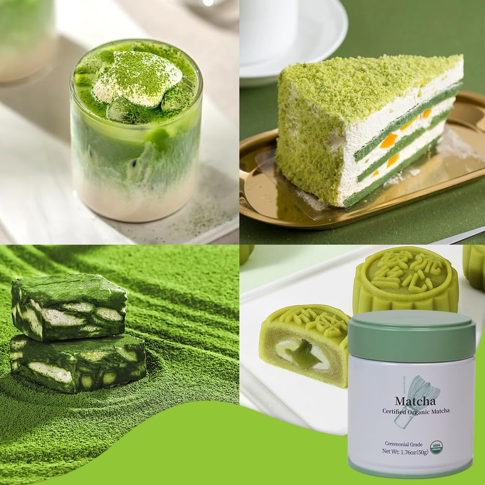 MatchAdmire Matcha Powder Ceremonial Grade USDA Organic, Premium First Harvest Green Tea Powder,Unsweetened Authentic, Rich Flavor,100% Vegan with No Fillers,Radiation-Free Matcha(1.76oz/50g)