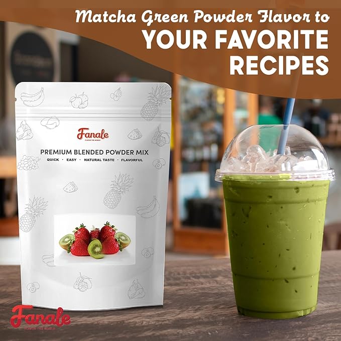Fanale Premium Matcha Green Bubble Tea Flavoring Powder | Perfect for Baking, Smoothies, Desserts and Drinks | Instant Flavoring Powder for Boba Milk Tea - 2.2 Pounds (Pack of 1)