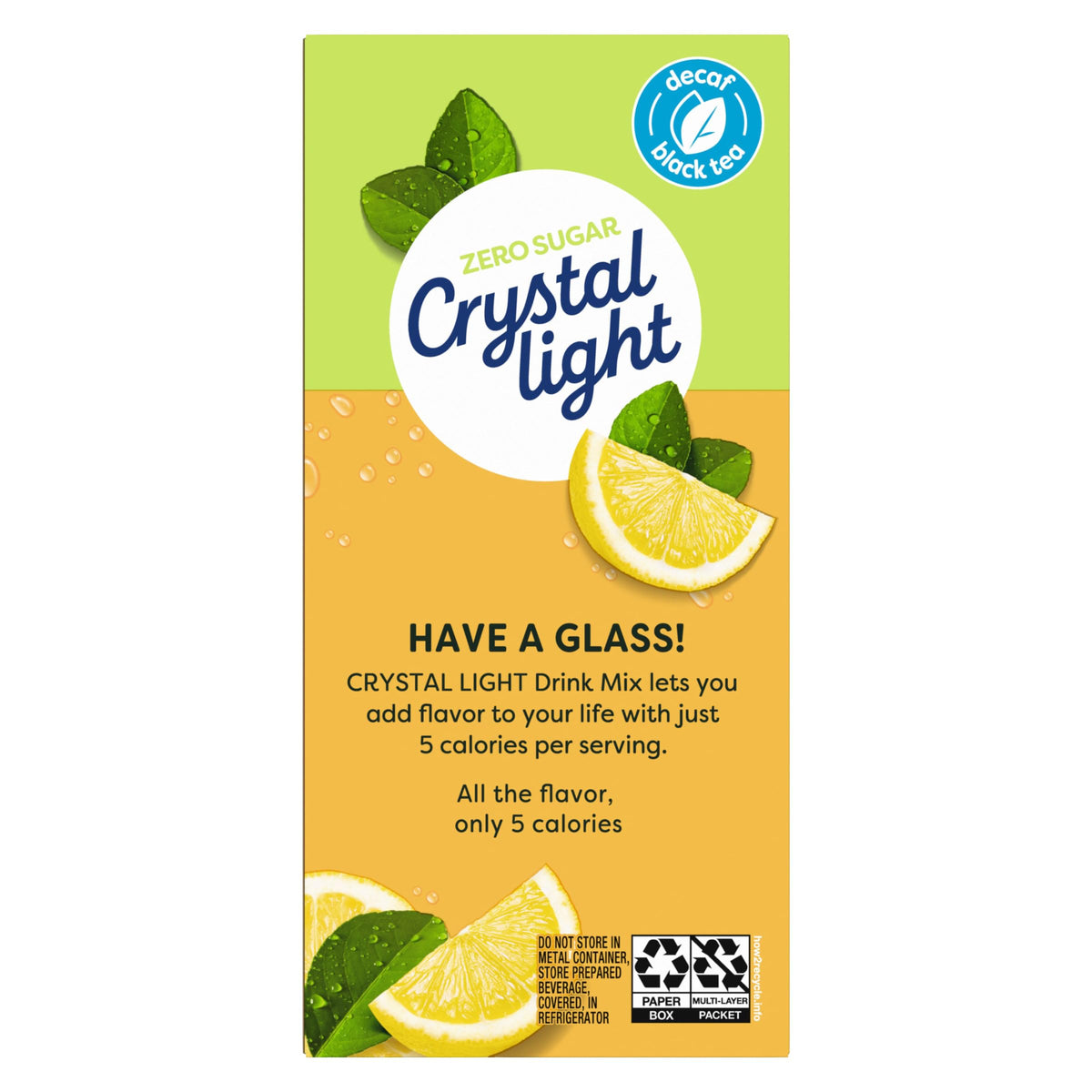 Crystal Light Decaf Iced Tea Drink Mix, Natural Lemon Flavor (12-Quart), 1.5-Ounce Packages (Pack of 4)
