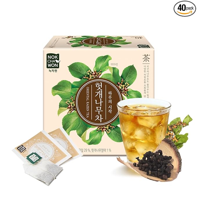 [Nokchawon] Oriental Raisin Tree Tea, Hovenia Dulcis Premium Pure Herbal Tea, Korean Tea, 40 Count Tea Bags, 1.41oz(40g)