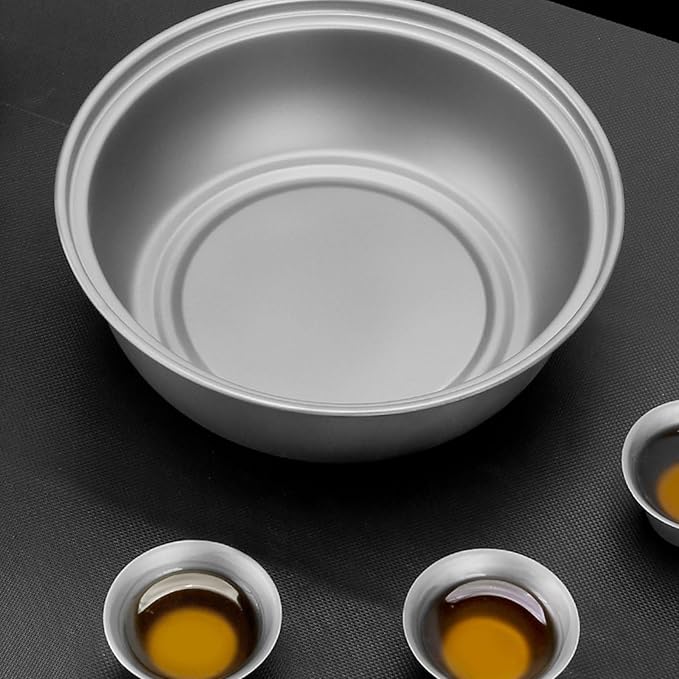 Portable Titanium Tea Set Lightweight 130ml Gaiwan & 4 Mini Teacups Storage Water Tea Tray Outdoor Picnic Hiking Chinese Gongfu Tea Kit Storage Bag