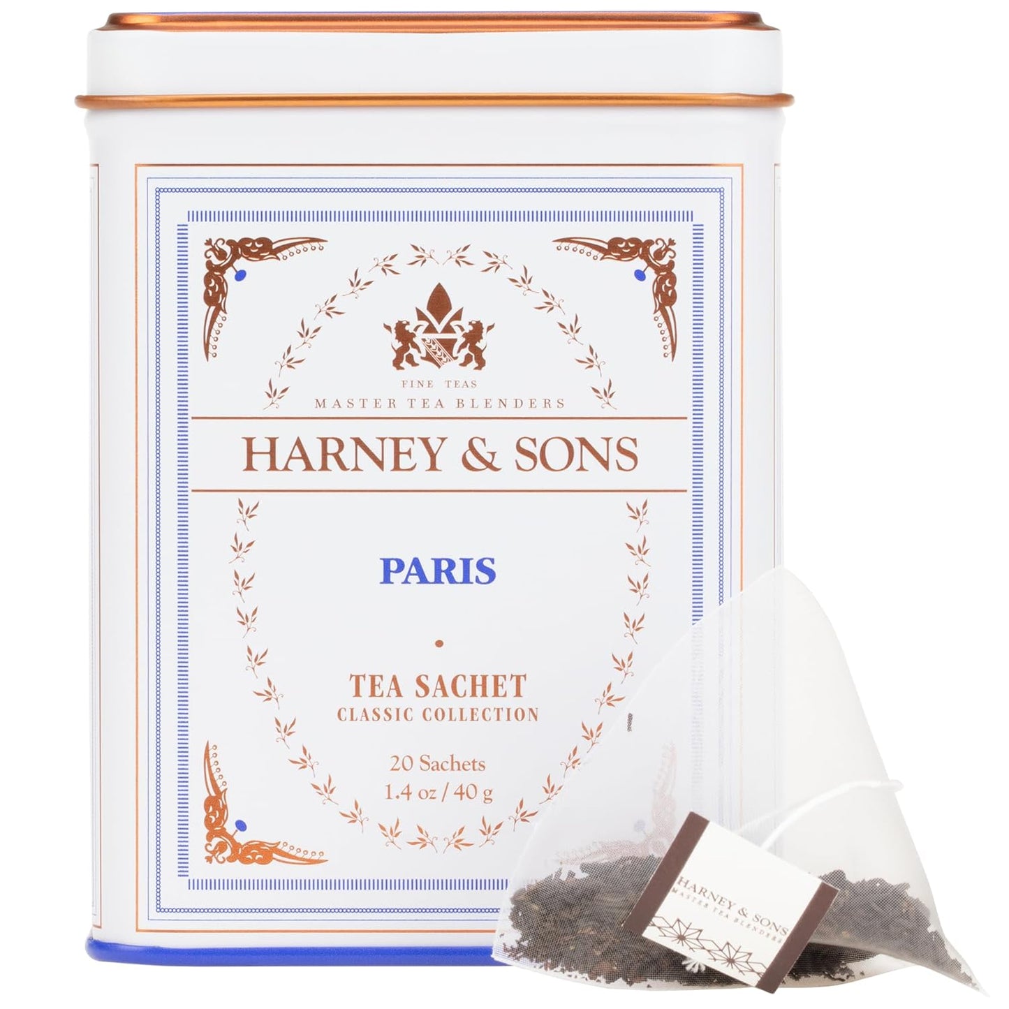 Harney & Sons Paris Flavored Black Tea – 20 Sachets | Fruity Vanilla & Caramel Blend with Hint of Lemony Bergamot