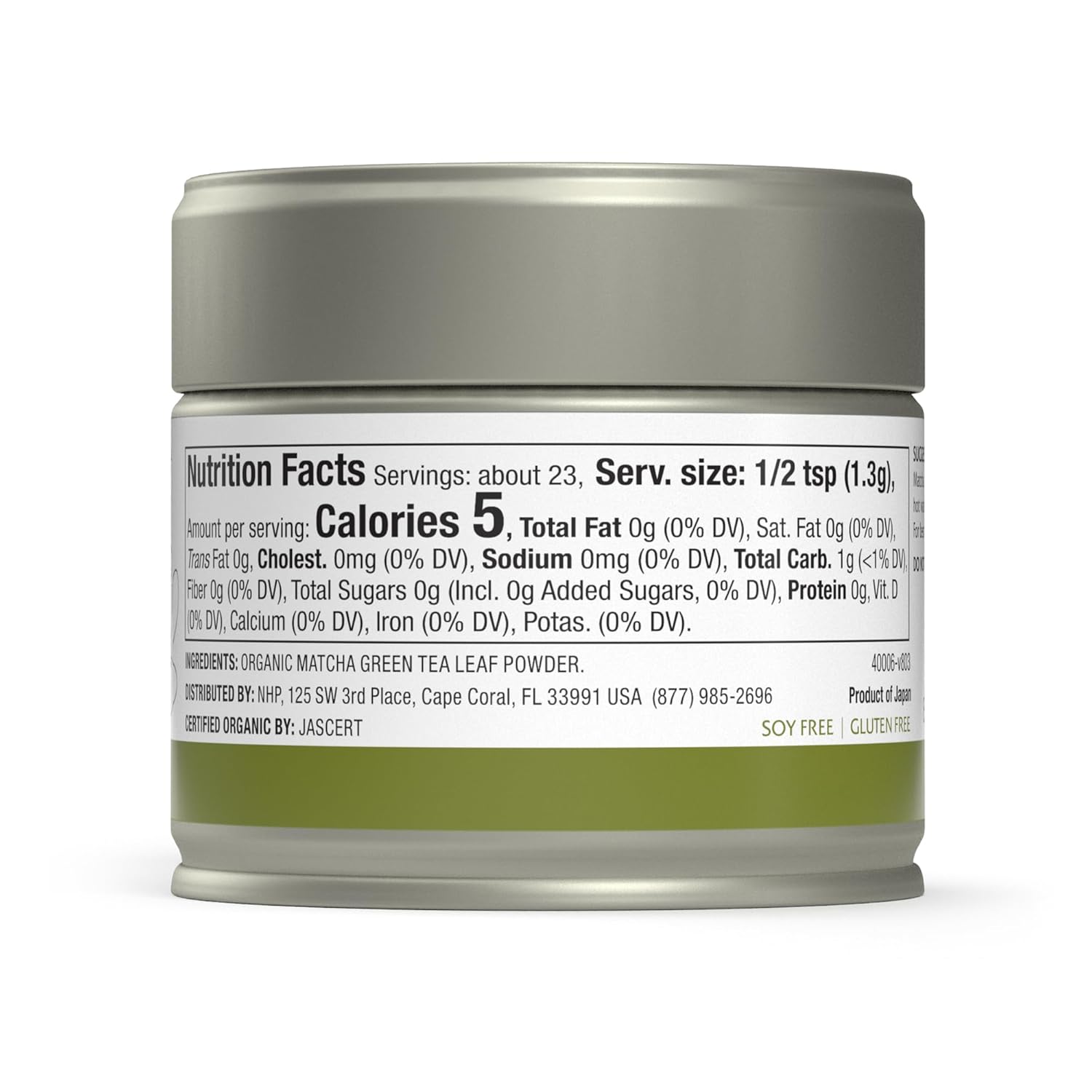 Solspring Organic Matcha Ceremonial Green Tea, 23 Servings (1 Tin), Certified USDA Organic, Non-GMO, Gluten Free, Soy Free, Dr. Mercola