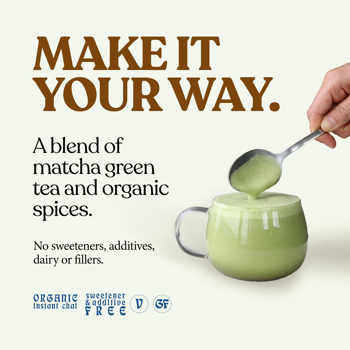 Blue Lotus Chai – Organic Matcha Masala Chai - Makes 65 Cups – Just Add Hot Water, No Steeping, No Gluten - 2 Ounce Masala