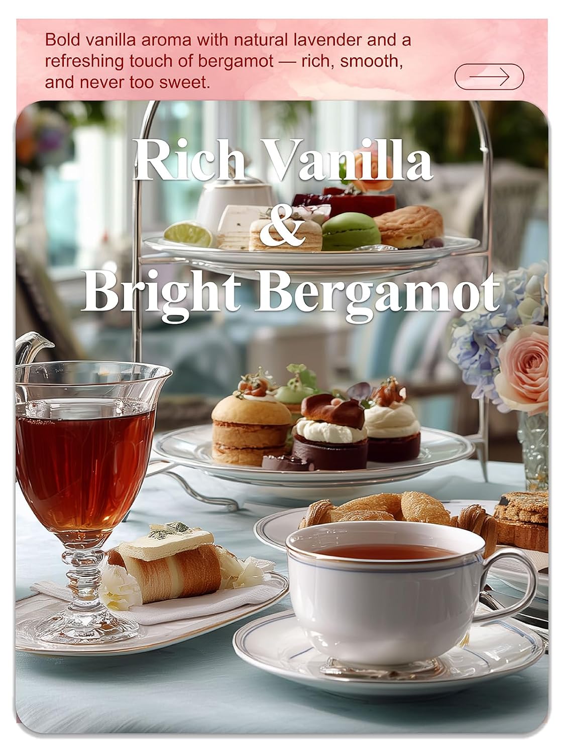 LOOMICA Paris Breakfast Black Tea Bags, 20 Ct, Lavender Bergamot Vanilla | Rich &amp; Smooth, Flavored Black Tea, Morning &amp; Afternoon Tea, Full-bodied; Individually wrapped, Hot or iced, Home &amp; office