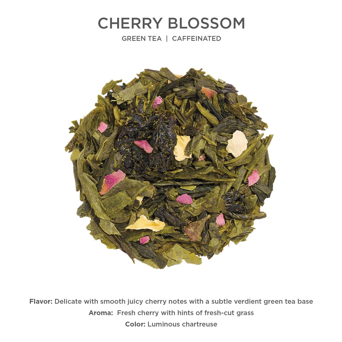 Tea Forte Cherry Blossom Premium Caffeinated Green Tea Blend Event Box, Bulk Pack 40 Count, 10 per tray Individually Wrapped Handcrafted Pyramid Infusers