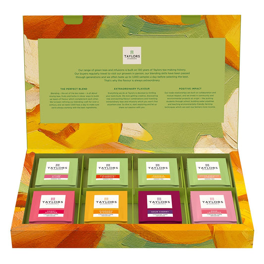 Taylors of Harrogate Assorted Green & Herbal Teas Sampler, Variety Pack Gift Box, Individually Wrapped Bags, 48 Count, Premium Green & Herbal Teas