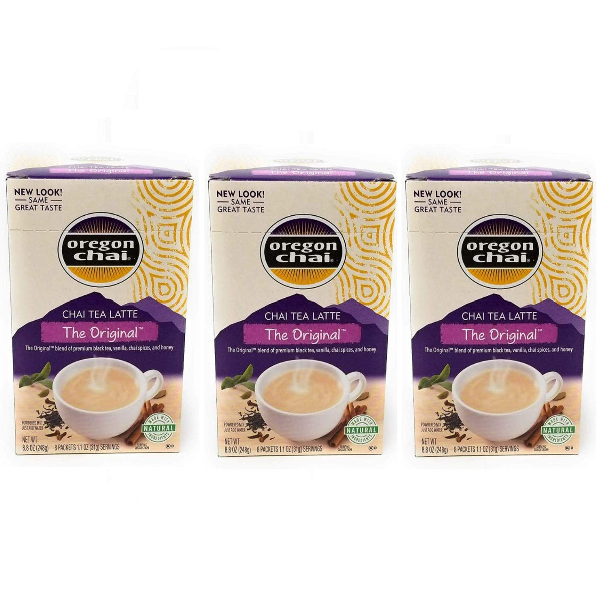 Oregon Chai Original Chai Tea Latte Mix 3 Pack (3 pack, 8 count each) -On the Go Instant Chai Tea Latte Mix - 3 Pack Oregon Chai Tea Mix ( 24 packets)