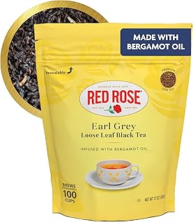 Red Rose Earl Grey, Loose Leaf, Black Tea, With Bergamot Oil, 12 oz