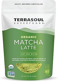 Terrasoul Superfoods Organic Matcha Latte – Premium Grade, Vegan & Dairy-Free - 8.47oz