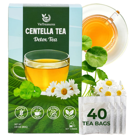 VieTreasures Centella Herbal Tea, Chamomile &amp; Centella, 2.8oz, 40 Tea Bags