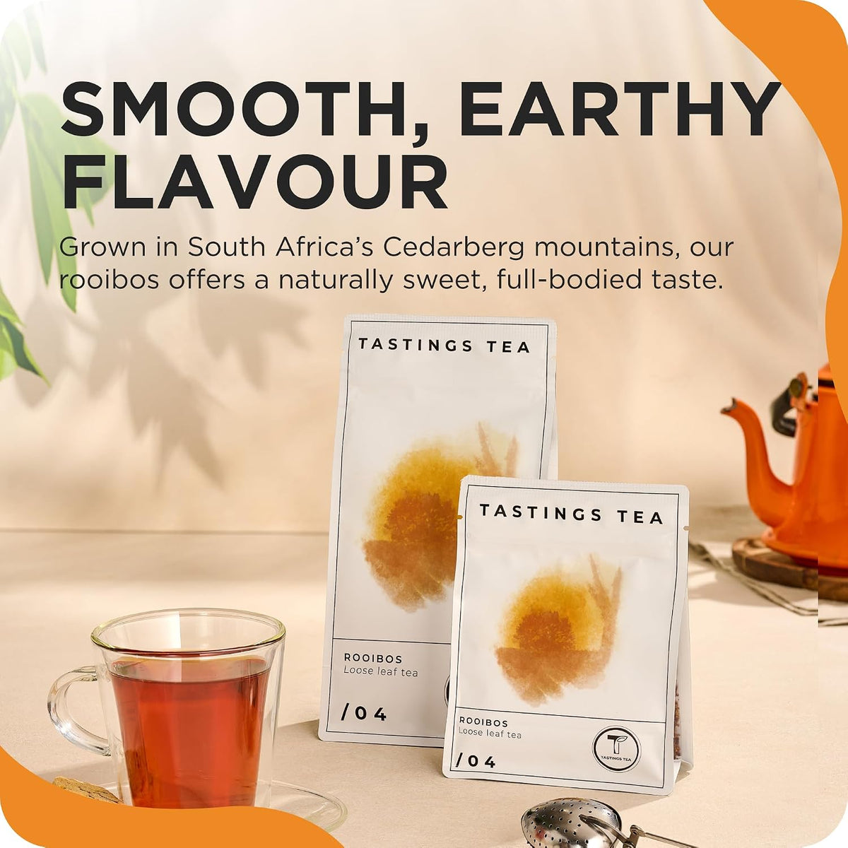 Tastings Tea Rooibos - 8 oz Loose Leaf | South African Herbal Flavour| Caffeine Free