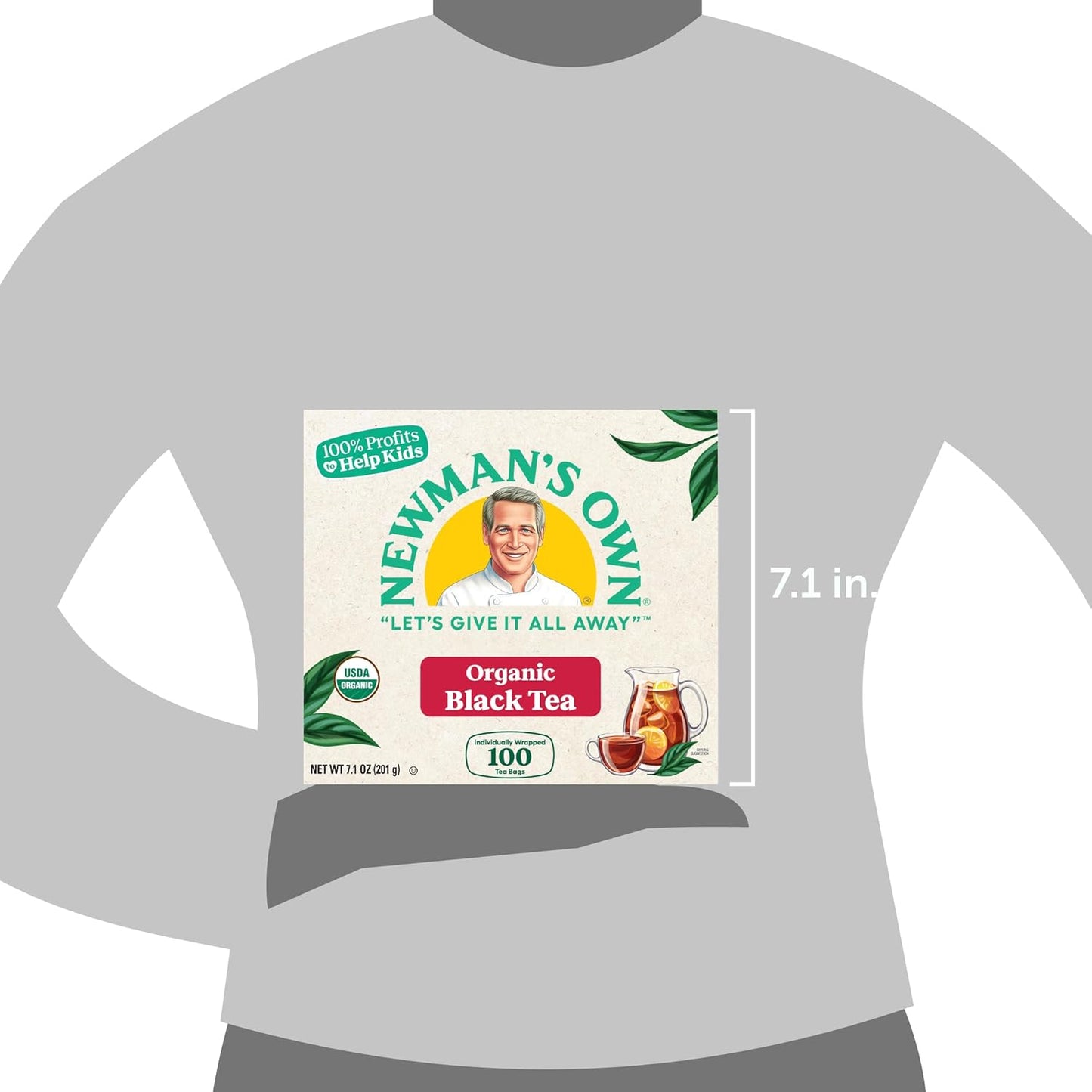 Newman's Own Organic Black Tea Strong Robust Black Tea with 100 Tea Bags Per Box (Pack of 2) USDA Certified Contains Caffeine Brew Hot/Cold