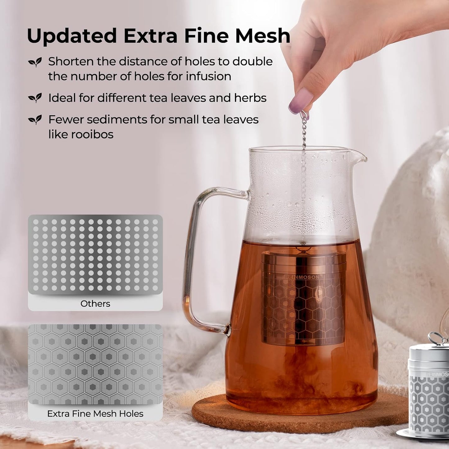 2 Pack Large Tea Infuser for Loose Leaf Tea &amp; Spice Ball 2”x2.8” | Stainless Steel Tea Strainer Fine Mesh Large Tea Ball for Loose Leaf Tea Steeper for Teapot Pitcher Cup Mug Bottle Kettle