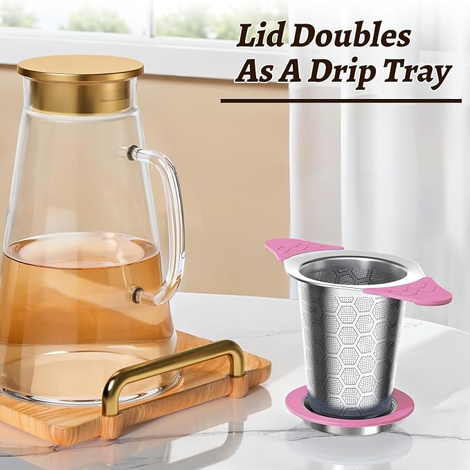 Tea Infuser for Loose Leaf Tea,18/8 Stainless Steel Tea Infuser with Heat Proof Silicone Handles