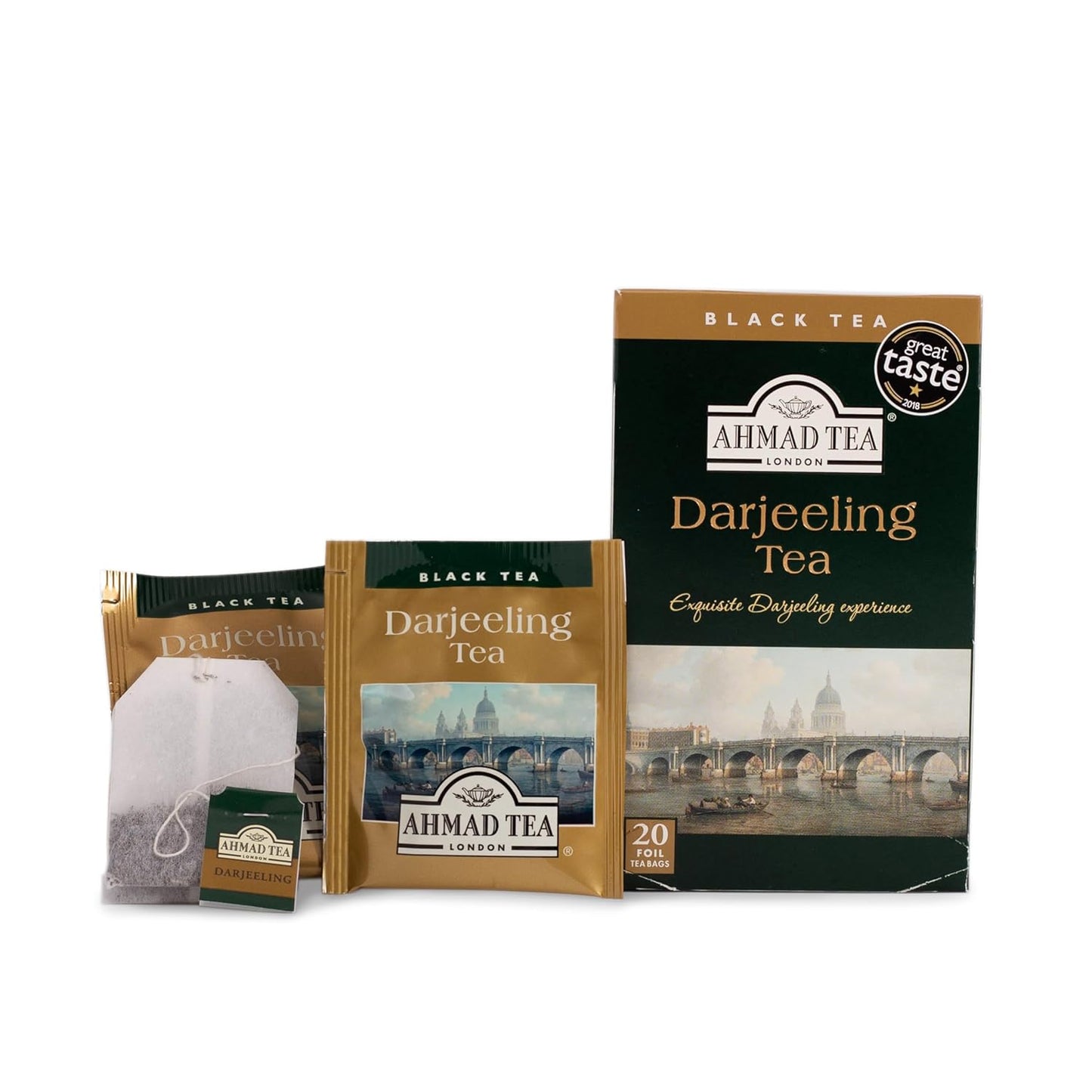 Ahmad Tea Black Tea, Darjeeling Teabags, 20 ct (Pack of 1) - Caffeinated & Sugar-Free