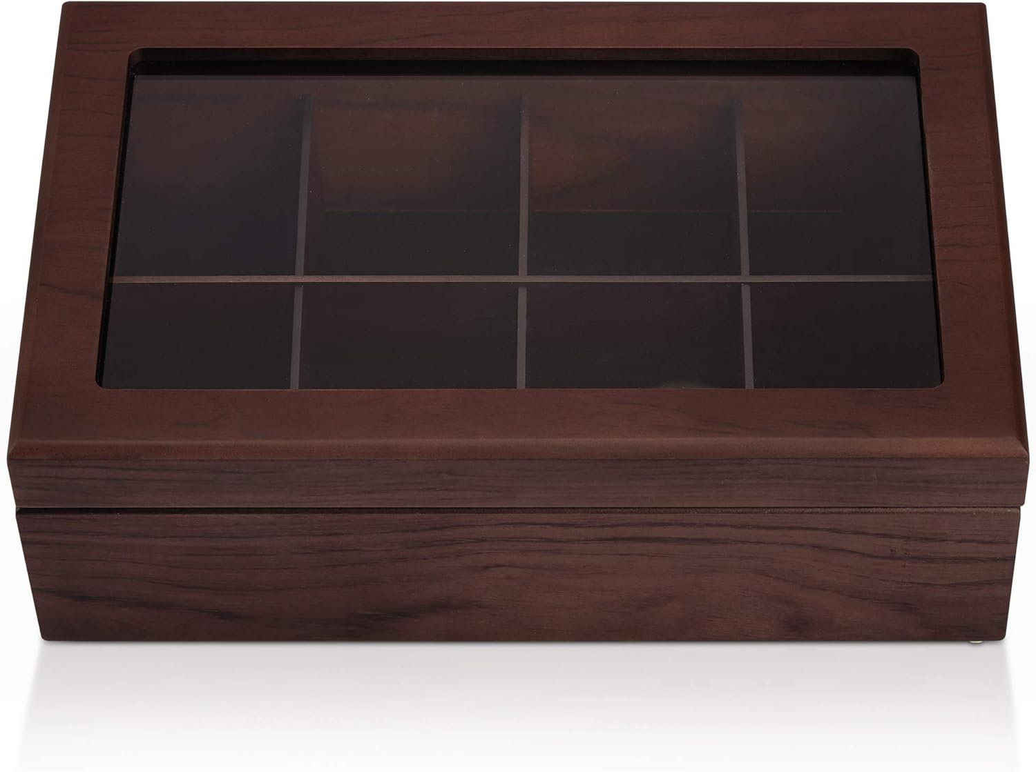 Apace Living Tea Boxes (Dark Walnut) - 8 Compartments Tea Box + 6 Compartments Tea Box