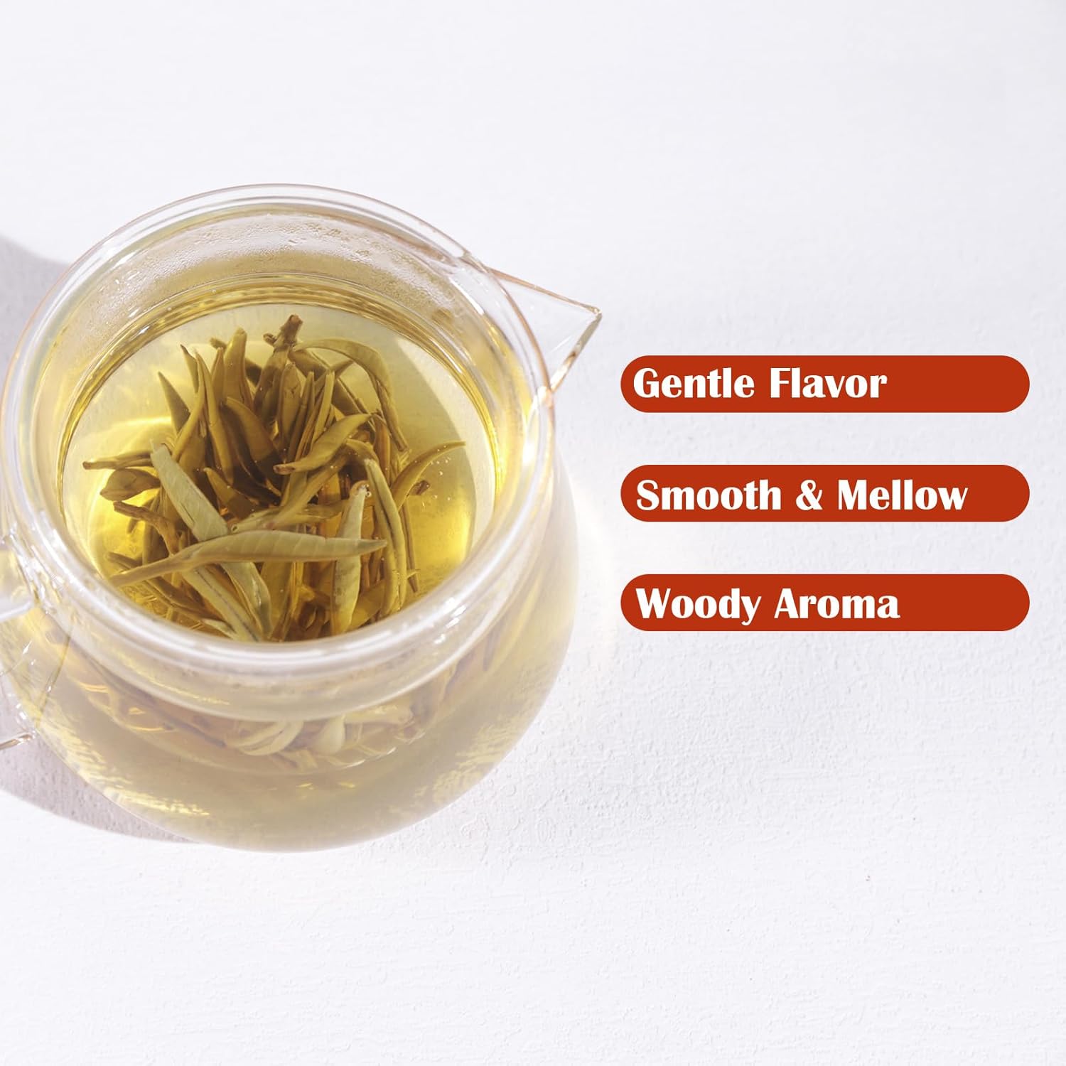 FullChea - White Tea Loose Leaf - Yunnan Silver Needle White Tea - Low Caffeine - Bai Hao Yin Zhen - Refreshing Woody Aroma - 2.5oz/71g (Pack of 2)