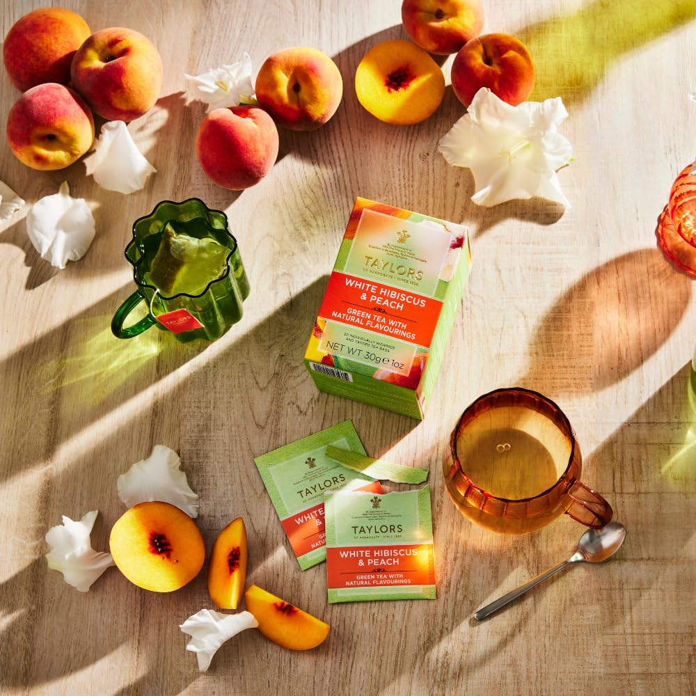 Taylors of Harrogate White Hibiscus &amp; Peach Tea Bags, 20ct (Pack of 1)