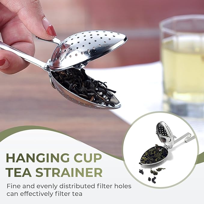 Stainless Steel Tea Diffuser,2025 New Tea Strainer Tea Infuser for Loose Leaf Tea,Creative Tea Spoon With Handle,Fine Holes Tea Interval Filter,Tea Holder Steeper for Tea Accessories (Silver A+B)