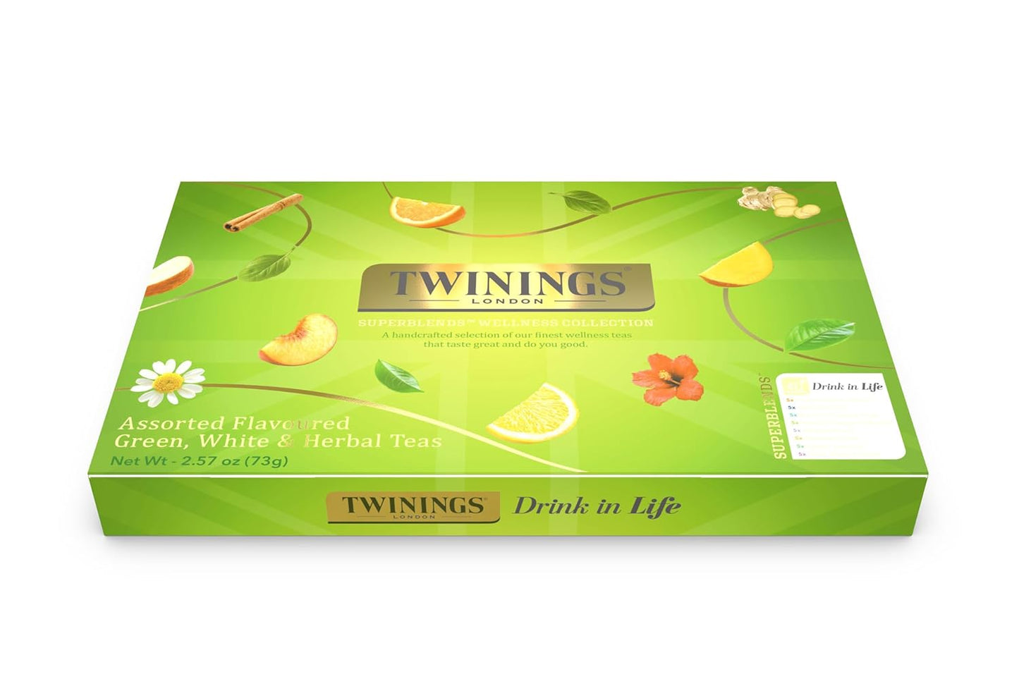 Twinings Superblends Wellness Collection, Variety Gift Box Sampler, 40 Tea Bags