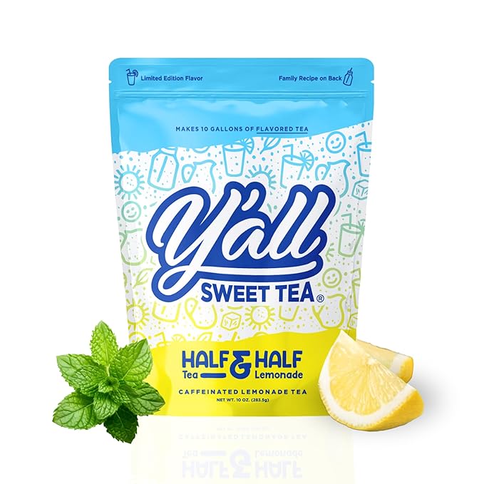 Y'all Sweet Tea - Half Sweet Tea Half Lemonade Iced Tea Bags One Gallon Size in 10 Gallons Per Pack Quick Brew Southern Ice Tea & Lemonade Blend | As Seen on Shark Tank (Caffeinated)