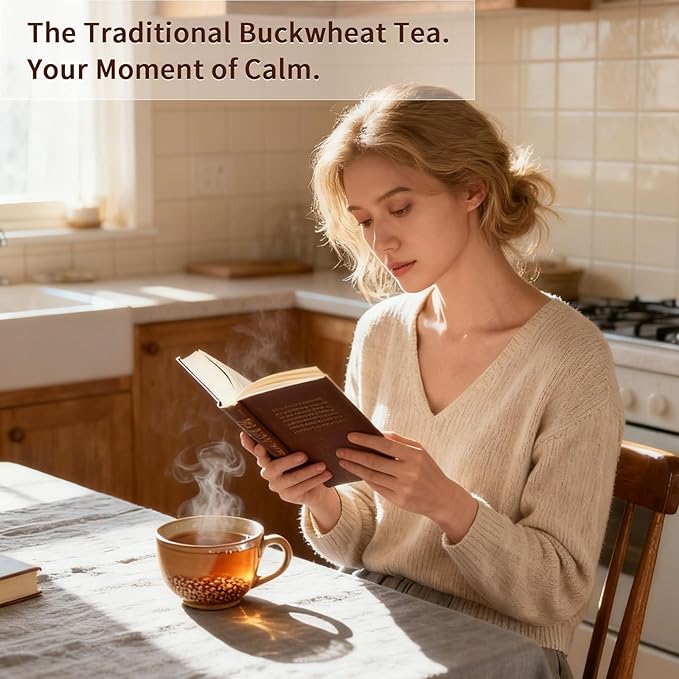 ANTAKUBU Tartary Buckwheat Tea, 280g (9.88oz), Roasted Black Buckwheat, 100% Natural, Gluten-Free