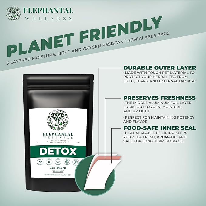 Elephantal Wellness Premium Herbal Tea – Traditional Blend with Turmeric, Nettle & Milk Thistle, Handmade