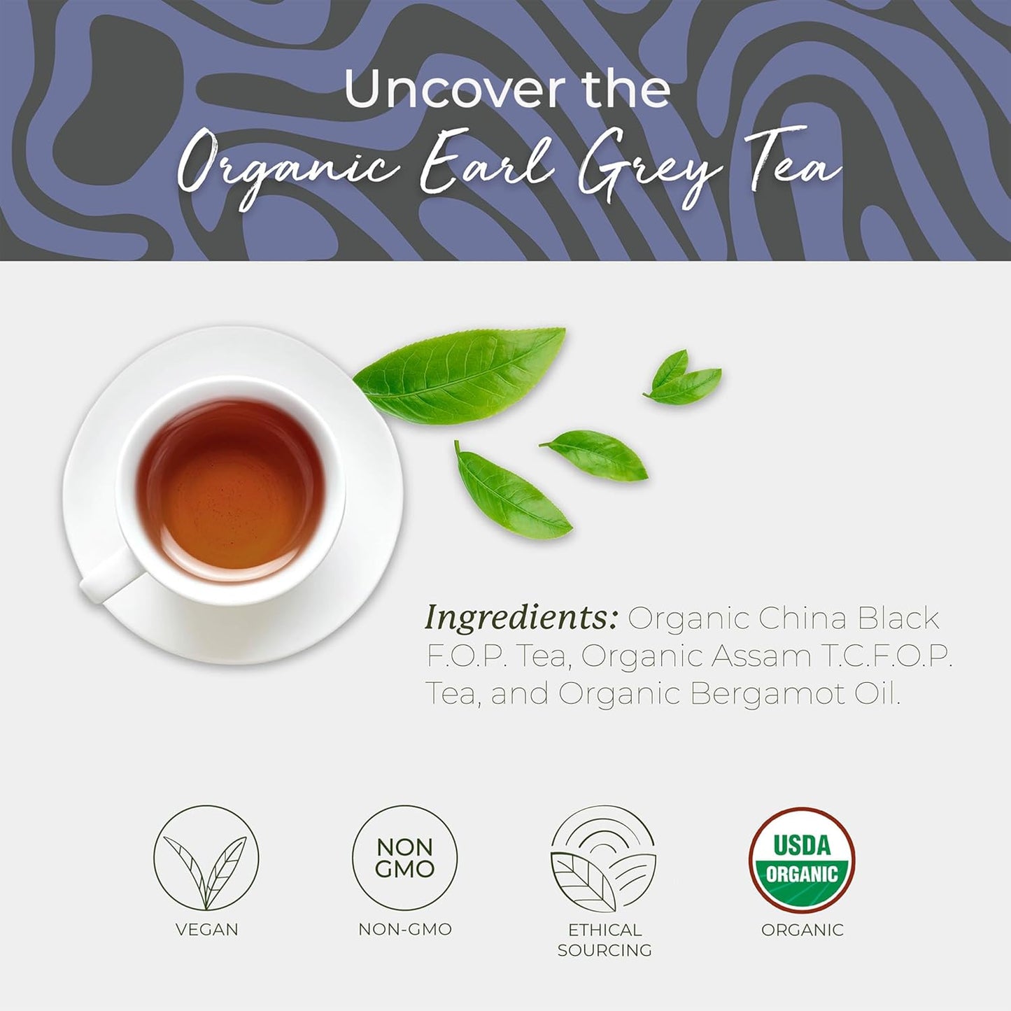 Starwest Botanicals Organic Earl Grey Tea - Caffeinated Herbal Blend with Black Tea & Bergamot, Enjoy Hot or Cold, String Free Sachets, USDA Organic, Non GMO - Bulk Pack, 100 Bags