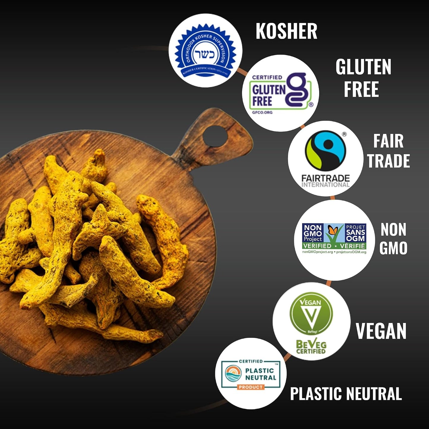 5Senses Dried Whole Turmeric Root, Single Origin, Sun Dried, 100g, 3.5oz | Premium Single Origin Dried Whole Turmeric Root With Rich Aroma And Bold Flavor For Tea, Cooking, Curries And Spice Blends.