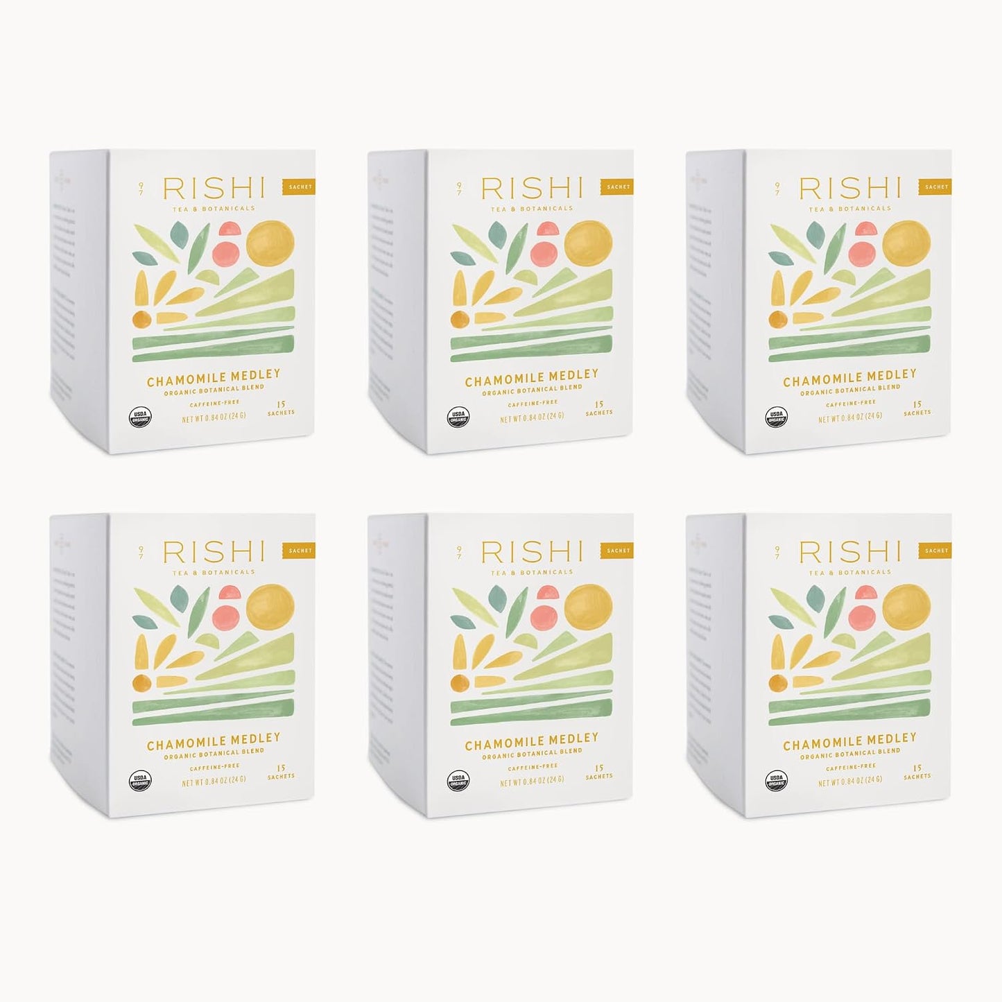 Rishi Tea Chamomile Medley Organic Herbal Tea Bags, Caffeine Free, 90ct | Calming Chamomile Tea Blend with Lemon Verbena and Mint, Sustainable, 90 Servings
