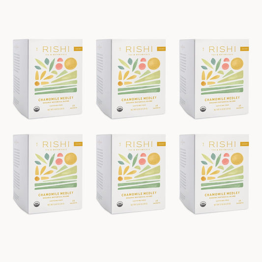Rishi Tea Chamomile Medley Organic Herbal Tea Bags, Caffeine Free, 90ct | Calming Chamomile Tea Blend with Lemon Verbena and Mint, Sustainable, 90 Servings
