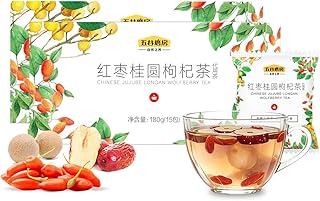 I WUGU 30 Single-Serve Sachets Chinese Jujube Longan Wolfberry Tea, Caffeine-Free Tea Bags, Red Dates Tea, Warming Comfort, Energy & Relaxation, Natural, Additive-Free Wellness Tea, 12g/0.4oz each in 2 Boxes, Total 360g/12.7oz, 五谷磨房桂圆红枣枸杞茶
