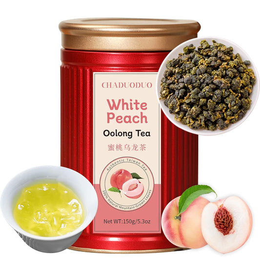 CHADUO White Peach Tea Peach Oolong Tea taiwan oolong tea Loose Leaf High Mountain Tea 5.3oz 蜜桃乌龙茶 台湾茶 高山烏龍茶