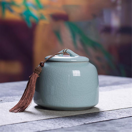 Large Ceramic Tea Canister Sealed for Loose, Pu'er & Green Tea-style2