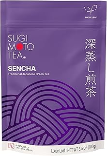 SUGIMOTO TEA Japanese Sencha Fukamushi Green Tea Loose Leaf 3.5 oz (100 g)