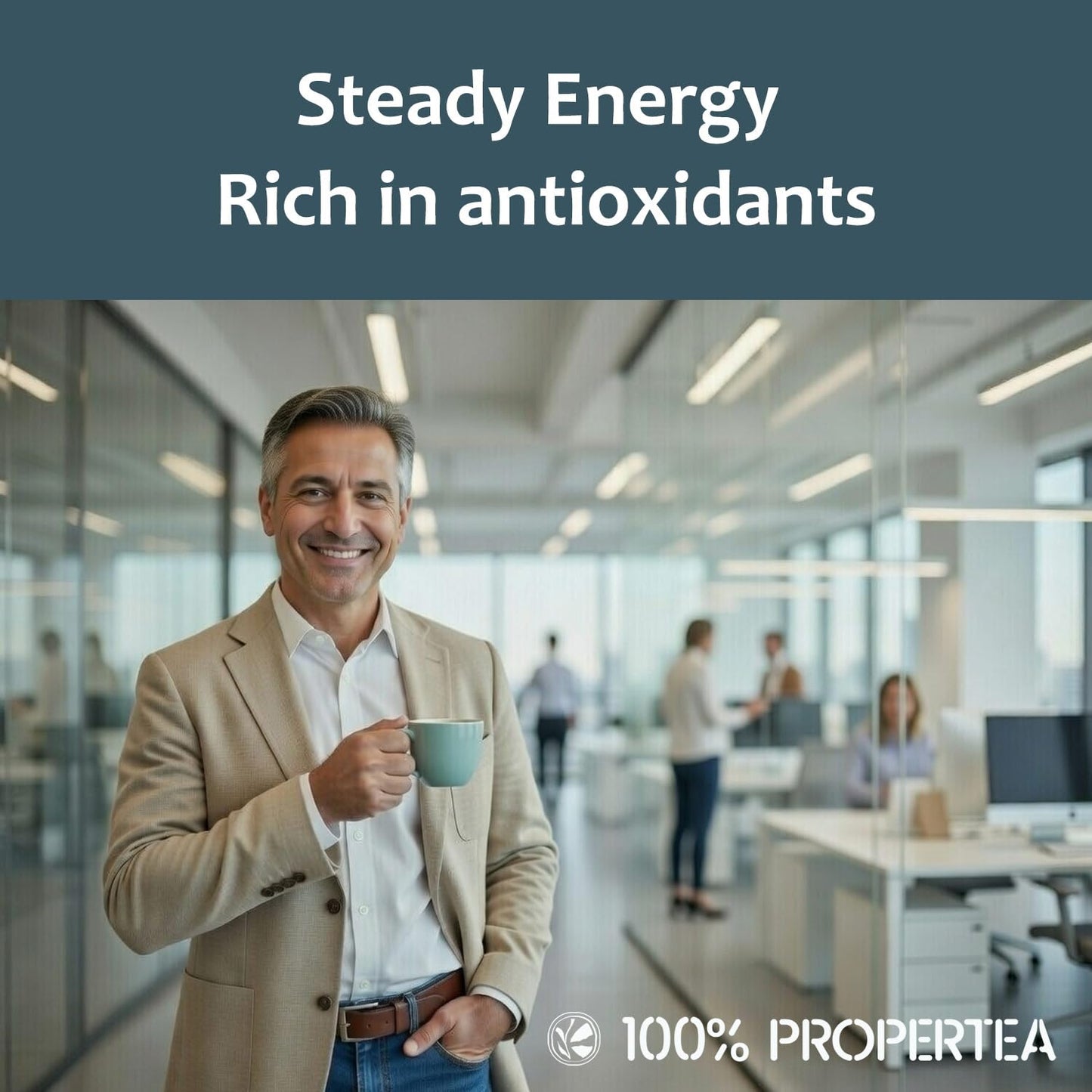 100% Propertea Organic Green Tea Bags,100 Count Eco-Friendly Tea Bags,Hot or Iced,Unsweetened,Low Caffeine, Rich in Antioxidants, Resealable Pouch,Classic Taste
